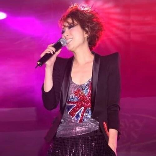 Retro Fashion Padded Shoulder Women Celebrity Short Design Suit Jacket, Elegant Three-quater Sleeve Jacket