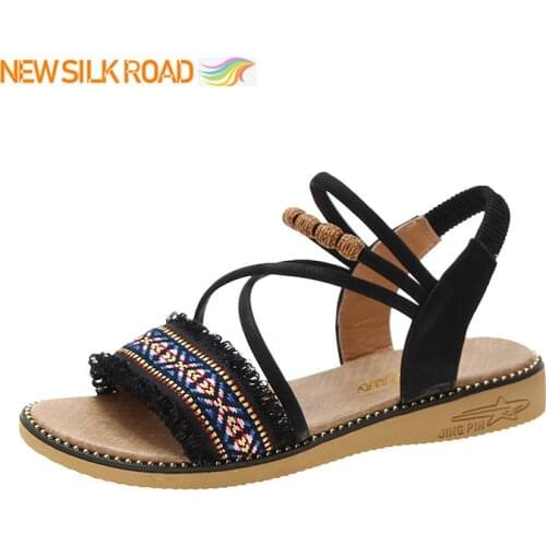 Handmade Brand New Summer Womens Shoes Ethnic Bohemian Style Flip Flops Flat Sandals Ladies Zapatos De Mujer Femme Chaussure