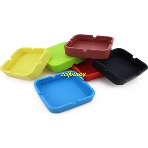 100pcs/lot Fast shipping 8x8cm Square Silicone Ashtrays ashtray advertising gifts business publicity 6 colors