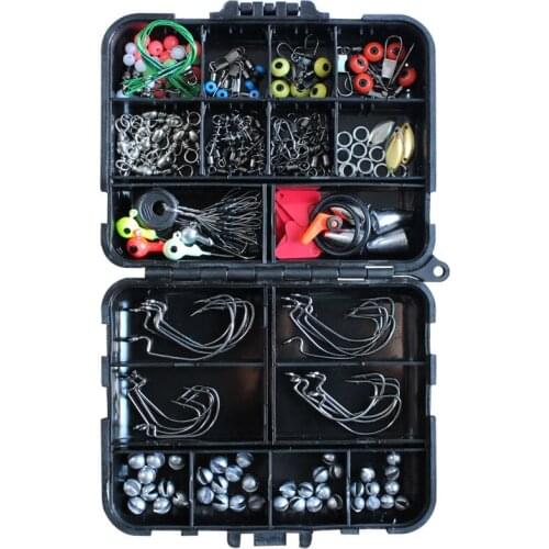 178Pcs/Box Carp Fishing Tackle Kit Including Swivels Hooks Anti Tangle Sleeves Hook Stop Beads Boilie Bait Screw Accessories