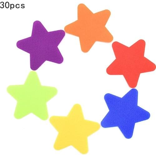 30pcs Magic Tape Adhesive Fastener Stickers Kids Training Markers for Carpet Mat 77UD