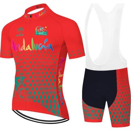 ANDALUCIA Maillot Cyclisme Pro 2021 Spain Ropa De Ciclismo 20D Summer Quick Dry Short Sleeve Bike Jersey Men Tenue Cyclisme