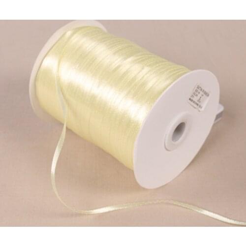 1/8" 3mm Satin Ribbon for packing and bow & Garment Accessories 20y/lot 02 yellow