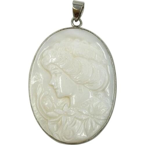 Free Shipping Women Fashion Jewelry White Mother of pearl Shell Women Pendant Bead 1pcs C8403
