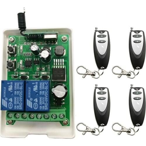 DC12V 24V 36V 48V 2CH 2 CH Mini Wireless RF Remote Control Light Switch 10A Relay Output Radio Receiver Module+Transmitter