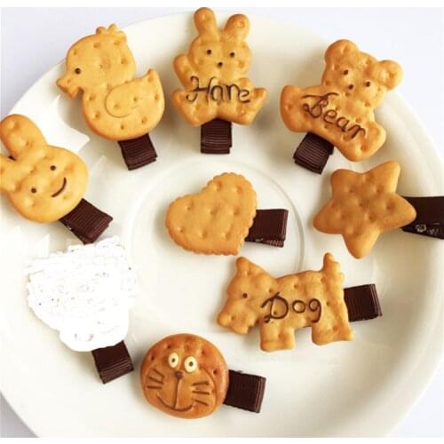 New Lovely Biscuit Cartoon Girls Headwear Princess Barrette Kids Headdress Children Hair Accessories Baby Hairpins Hair Clips