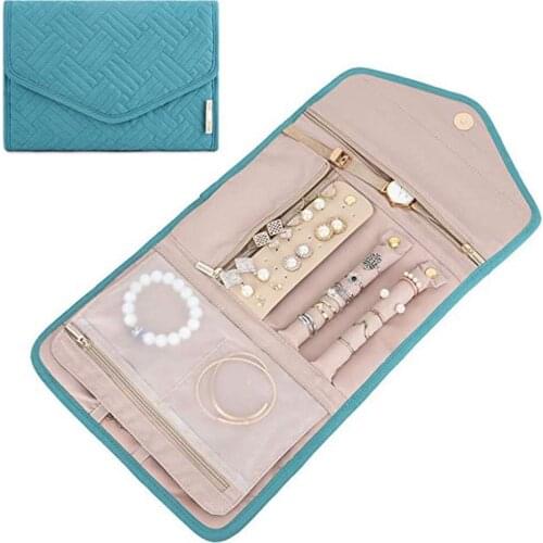 New creative portable faux leather velvet jewelry bag, travel ring jewelry storage bag, multi-function storage cosmetic bag