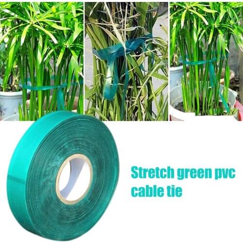 Elastic green pvc cable tie tied with branch tape 45M gardening tied with 12mm wide