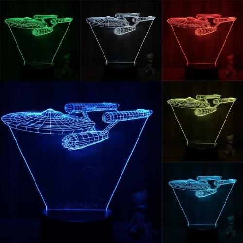 FigureCrazy 3D Lamp Action Figure American Super Hero Spaceship LED NightLight 7 Colors Touch Table Room Decor Night Light Model