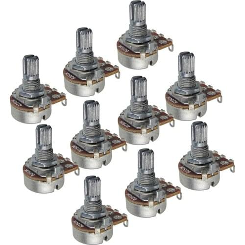 FLEOR 10pcs Mini Guitar Potentiometer Pots B250K For Electric Guitar Tone Control Pots Short Split Shaft