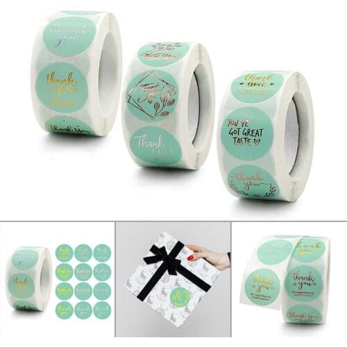 Hot Stamping Thank You Stickers Roll 500-Count Stickers Round for Wedding Birthday Party Favors Holiday Decoration MAZI888