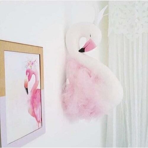INS Nordic Swan Wall Hanging Childrens Room Decoration Studio Ornaments Photo Props Kids Plush Toys Market Decor