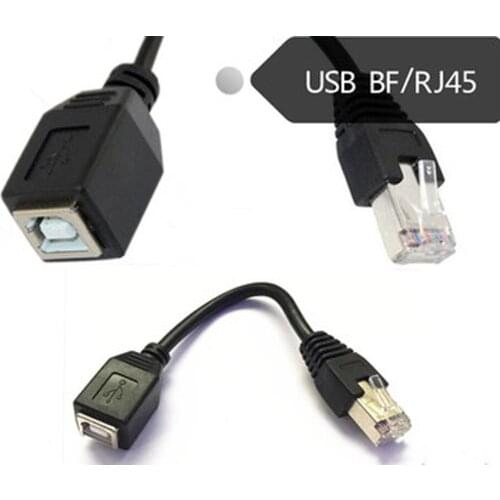 USB 2.0 B Female Jack to RJ45 Male Panel Mount Socket Printer Extension Cable 15CM