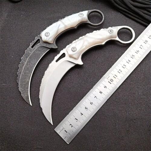 Karambit CSGO Army Pocket Survival Tactical Hunting Knife EDC Multi Tools Aleck Fixed Blade Handle