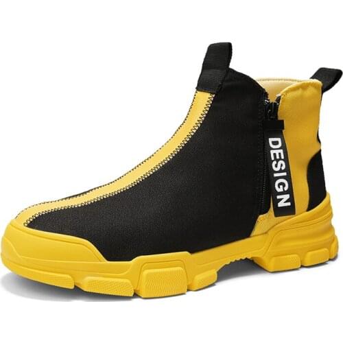 2020 Men Zipper High Top Vulcanized shoes Canvas Sneakers Platform Flats Spring Autumn Tenis Masculino Zapatillas Hombre