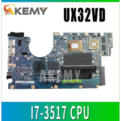 For ASUS Laptop Motherboard UX32VD SSD Core I7-3517 CPU with 60-NP0MB1N00-A11 UX32VD Mainboard 100% Tested OK