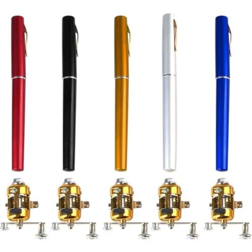 Mini Telescopic Portable Pocket Fish Pen Aluminum Alloy Fishing Rod + Reel N0PC
