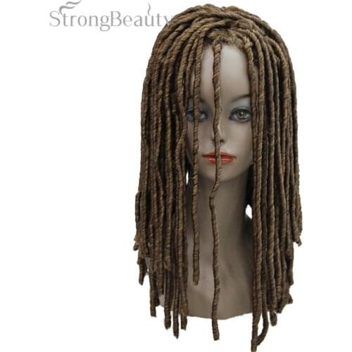Strong Beauty Full Synthetic Wigs Long Black Brown Gold Curly Rolls Hair Cosplay Costume Party Wig