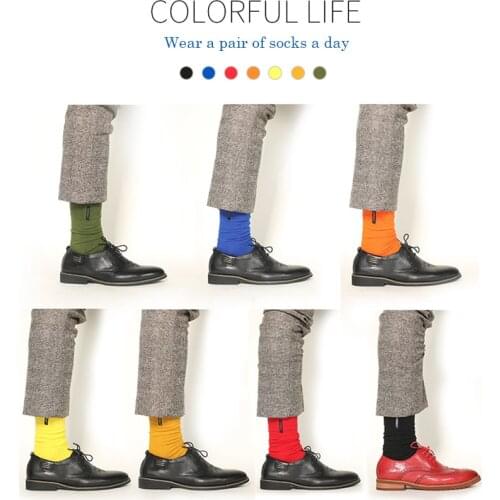 PEONFLY Sunday funny Embroidery Cotton mens socks 7PAIRS/LOT