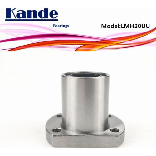 Kande Bearings LMH20UU LMH20 2pcs/lot LMH20 UU Oval Flange Linear Ball Bearing dr:20mm