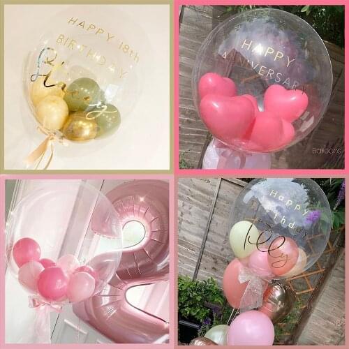 20inch Transparent Bobo Balloon Filled Colorful Latex Balloons Feather Kids Birthday Balloons Wedding Party Decoration Globos