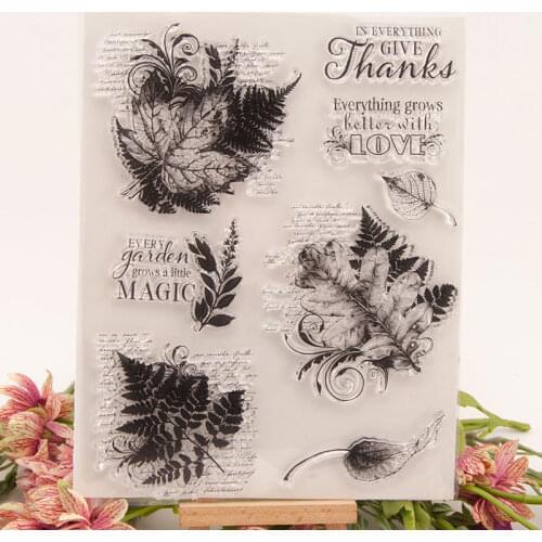 Garden Grows Love Leaves Transparent Clear Silicone Rubber Stamp Scrapbooking Card Christmas