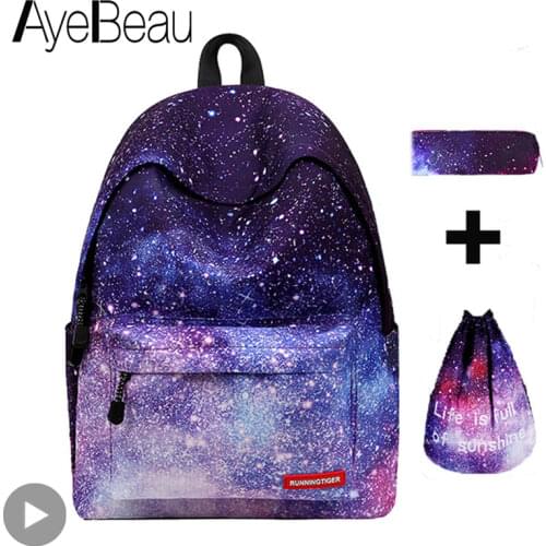 Schoolbag Bagpack Back Pack Portfolio School Bag Feminine Backpack Space Female Women Feminina For Boys Girls Teenager Sac a dos