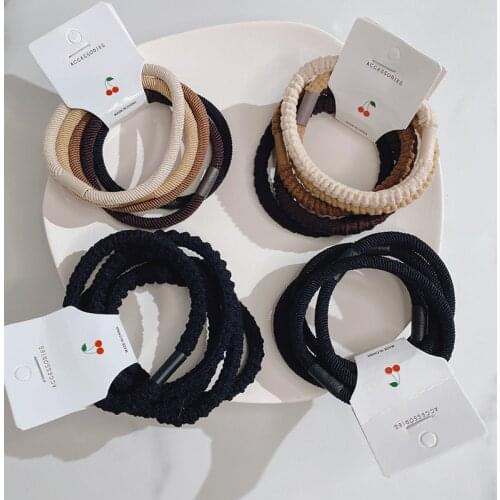 5pcs/lot Elastic Hair Band Women Hair Ties Simplicity Elegant High Elasticity Hair Rubber Bands Hair Accessories New Hair Ties