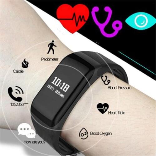 Smart Wristband Fitness Bracelet with Blood Pressure Heart Rate Monitor Bluetooth Smart Band Call Reminder for iOS Android +BOX