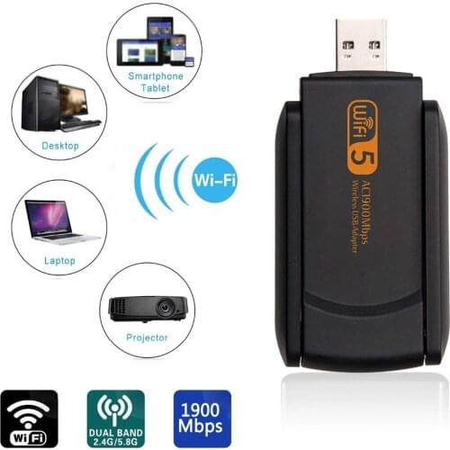 USB Wi-Fi Dongle, Dual Band 5GHz Wireless Adapter for PC, Desktop and Laptop, Supports Windows 10/8.1/8/7/XP
