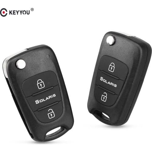 KEYYOU For Hyundai Solaris Uncut Blade 3 Buttons Replacement Folding Car Key Remote shell Case Fob Filp Auto Key