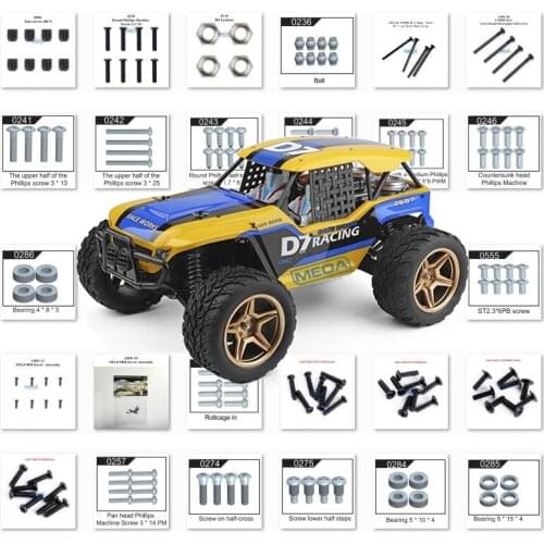 Wltoys 12402-A RC Car Spare Parts 1/12 Original Accessories Screw Set Nut Differential Gear Screw Bearing Assembly