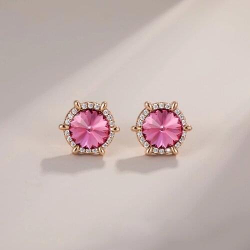 11.11 Trendy Earing made with Austria Crystal for Girl Summer Jewellery Fashion Tiny Stud Earrings Women Party Bijoux Gift