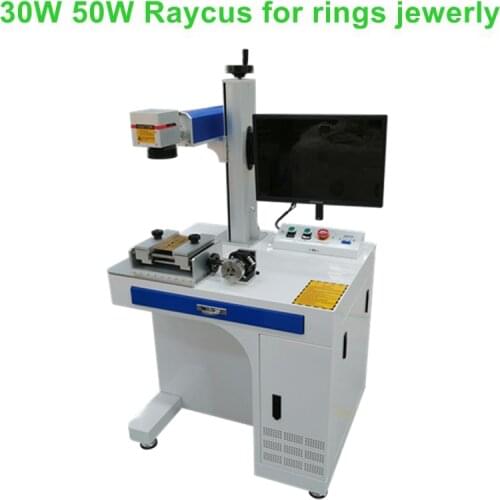 300mm x 300mm 50W raycus metal fiber laser marking machine fiber laser marker with rotary axis