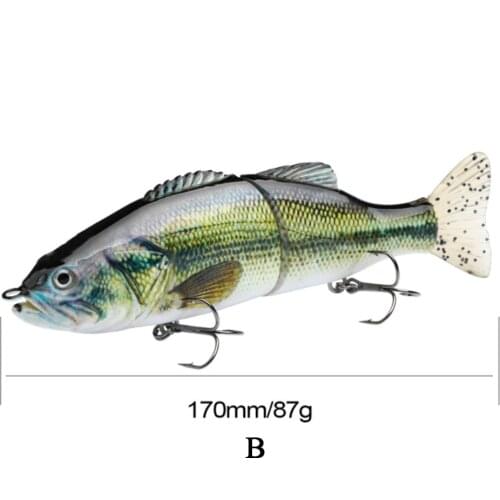 5pcs 2 Segment Swimbait Glide Bait Lifelike Multi Jointed Big Crankbait Game Lure 17cm 87g Pike Muskie Walleye Bass Sea Fishing