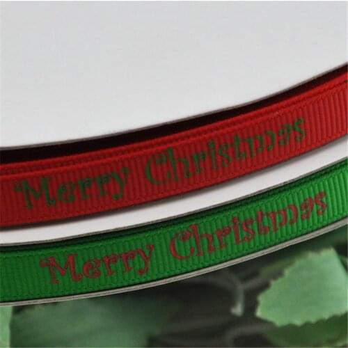 5Y 3/8" U pick grosgrain ribbon Merry Christmas Gift Wedding Craft Appliques