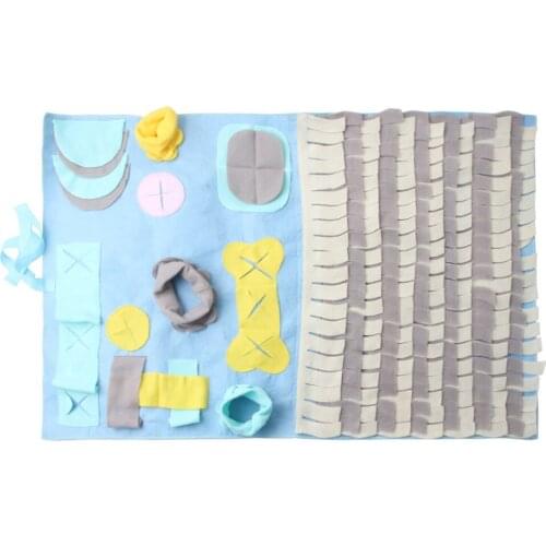 60*90cm Dog square Sniffing Training Mat Dog Washable Puzzle Training Blanket Pet Multicolor Nasal Congestion Mat