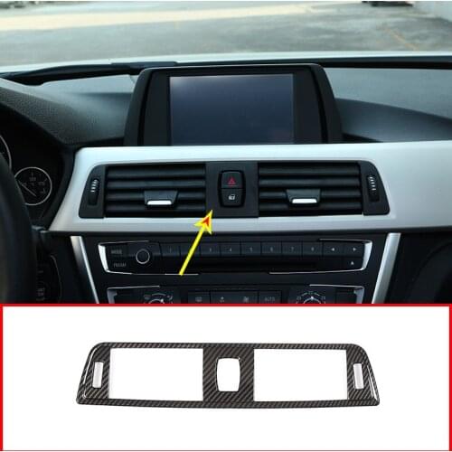 Carbon Fiber Style For BMW 3 Series F30 F31 2013-2018 ABS Central Air Conditioning Air Outlet Frame Car Accessories