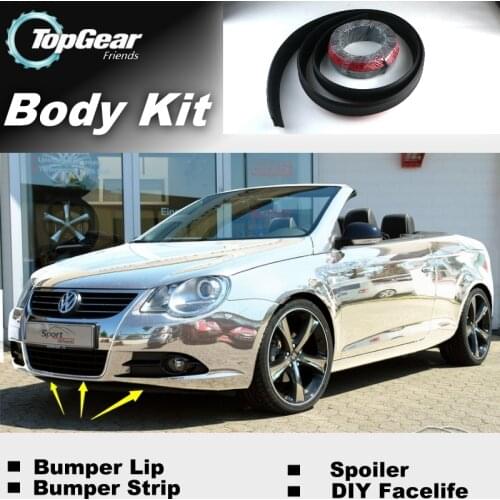 Bumper Lip Deflector Lips For Volkswagen VW Eos Front Spoiler Skirt For Top Gear Fans to Car View Tuning / Body Kit / Strip