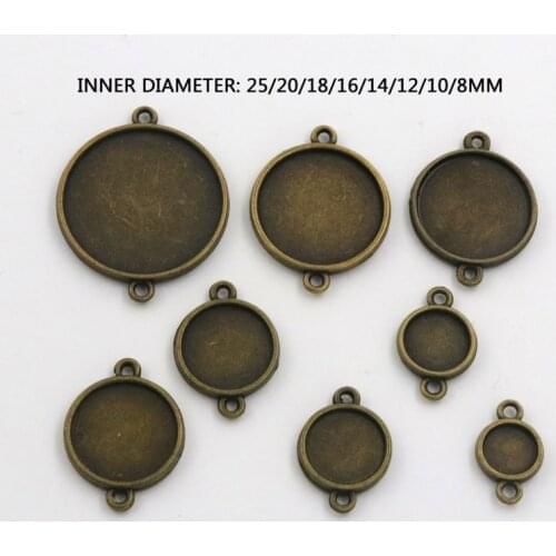 8 10 12 14 16 18 20 25mm Bronze Bracelet Cabochons Base Setting for Diy Jewelry Making Necklace Accessories Finding Wholesale