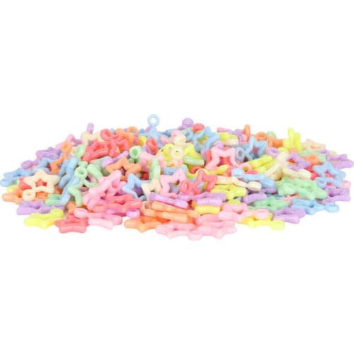 300PCS/Bag Star Shaped Plastic Craft Beads Beaded Jewelry Accessories for Children DIY Craft Bracelet Necklace