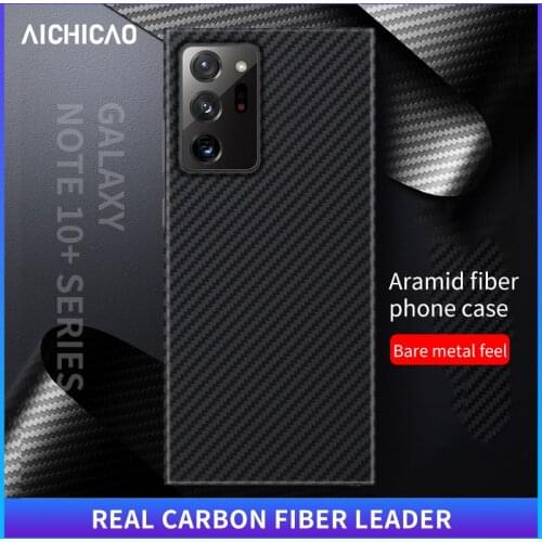 Carbon Real carbon fiber phone case for Samsung Galaxy note 10 plus case aramid fiber Galaxy Note 20u Phone cover light thin