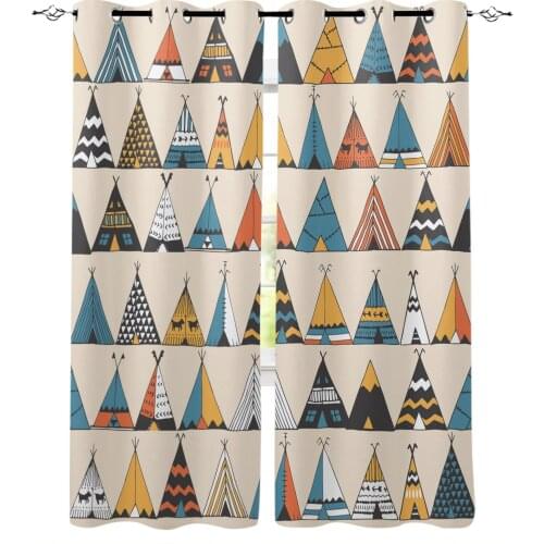 Color Tent Stripes Windows Curtains For Living Room Bedroom Decorative Kitchen Curtains Drapes Treatments