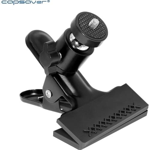 Camera Holding Clip Photography PTZ Clip Background Plate Clip with Ball Head 1/4 Screw for Gopro Camera Flash Light Accessory