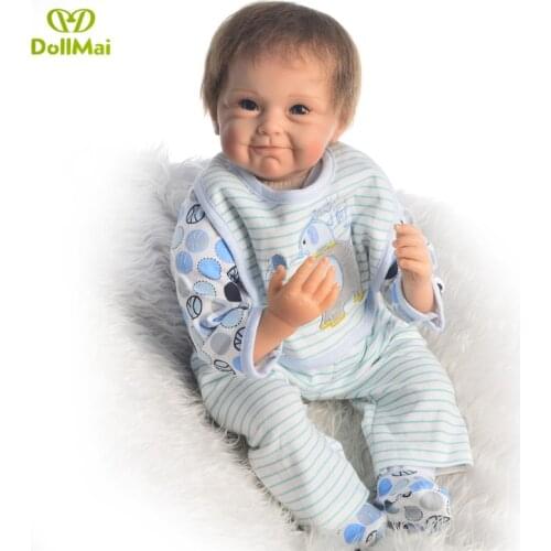 Baby reborn dolls newborn boy bebe 22 inch lifelike pop soft silicone dolls toys for children gift