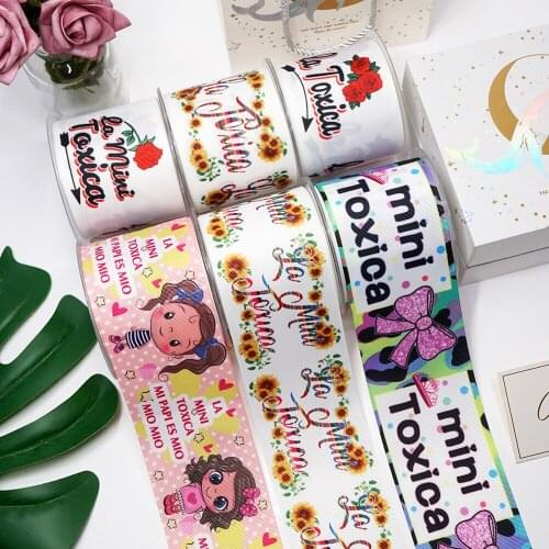 DIY Cartoon Toxica Printed Grosgrain Ribbon For Craft Supplies Sewing Accessories 5 Yards, Planar Resins Mold 10 Pieces. 47581