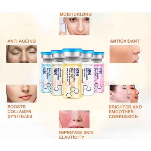 DLD Facial Whitening Anti-Wrinkle Essence 10pcs Hyaluronic Acid Essence Vitamin C Serum Facial Hydrating Treatment Skin Care