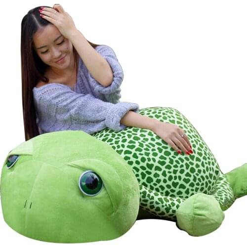 Dorimytrader Big Lovely Animal Tortoise Stuffed Toy Giant Green Turtle Plush Doll Pillow Christmas Baby Gift 47inch 120cm