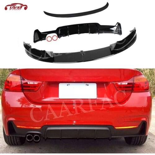 F32 F36 ABS Glossy Black Front rear bumper lip diffuser spoiler wing for BMW 4 series M Sport 2014 UP not Convertible Carbon OO