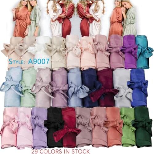 Bridesmaid robes, Matte satin Robe, Silk Robe, Lace robe, Bridal Robe,wedding party robe A9007